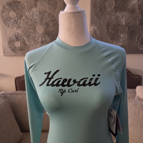 Rip Curl Hawaii Relaxed Fit Swim Shirt Rash Guard UPF 50+ Sz Med - Picture 3 of 13